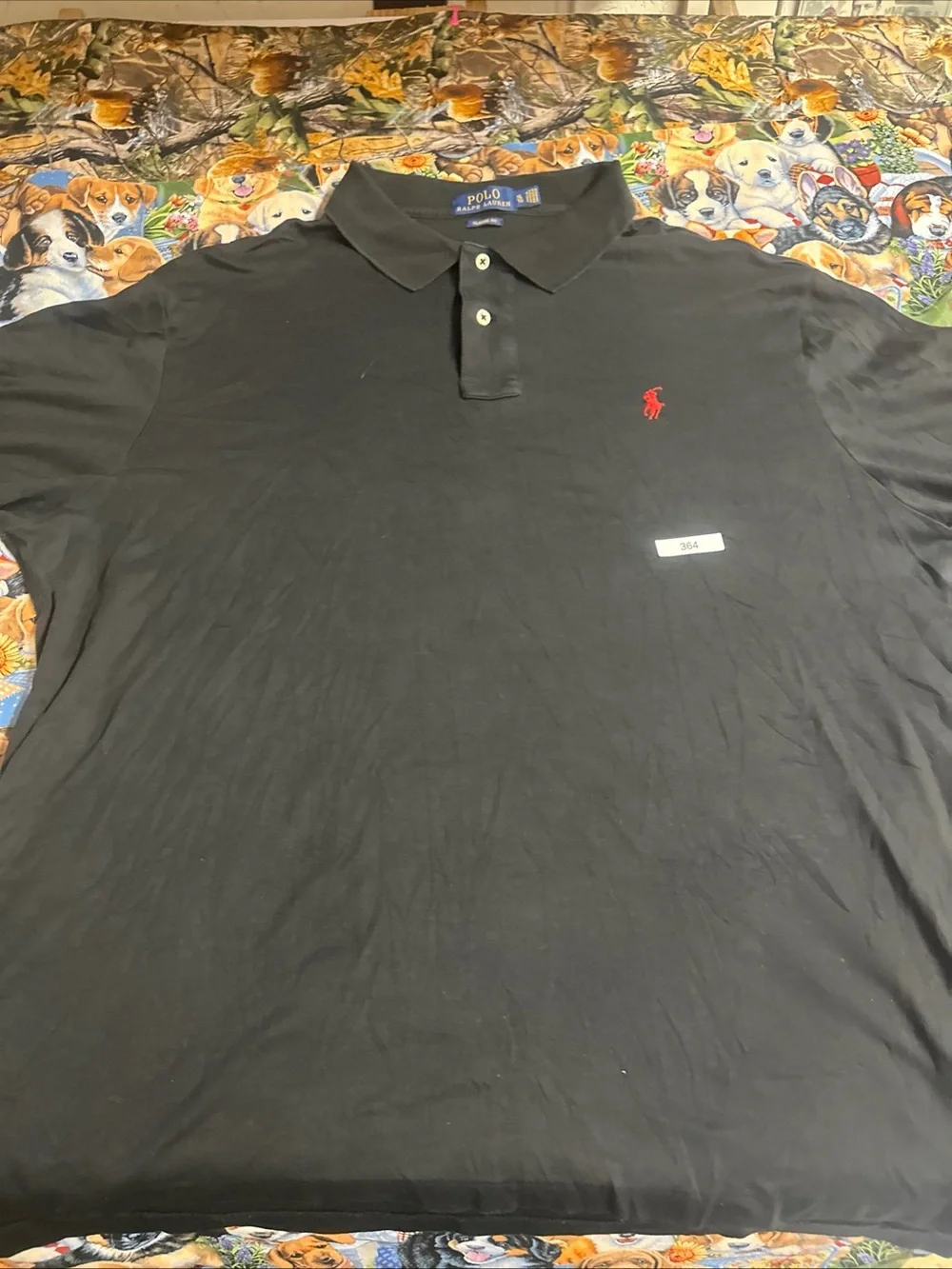 Ralph Lauren Black Polo Shirt with Red Pony Logo